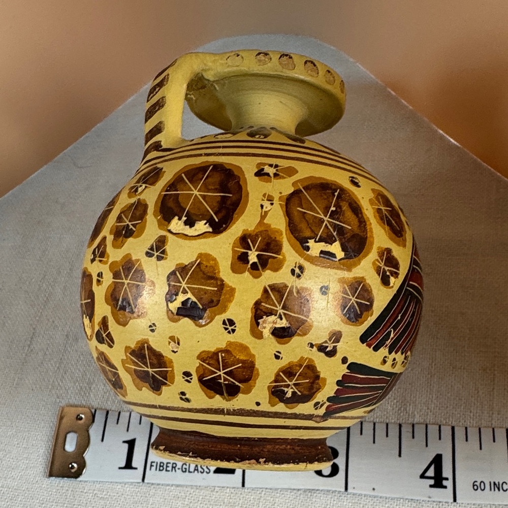 Vintage Handmade ceramic reproduction of an ancient Greek aryballos oil jar. - Picture 11 of 12